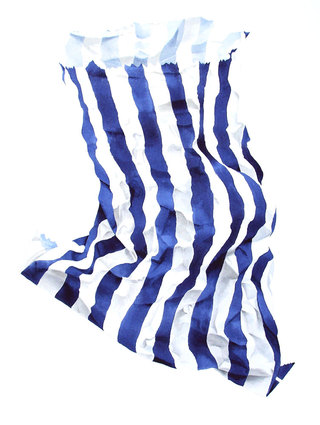Blue & White Striped Bag   Watercolour 71cm x 52cm   SOLD