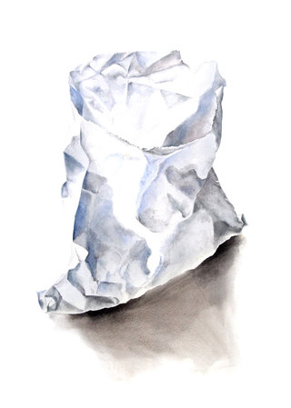 Crisp White Bag  Watercolour  71 x 52 cm £1300