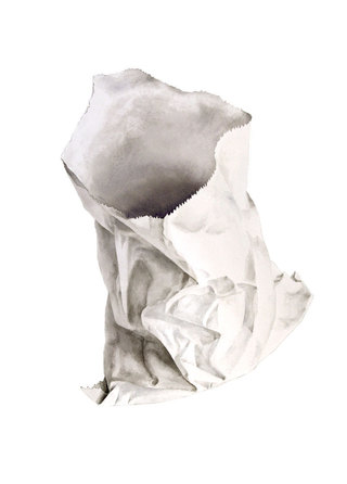 Plain White Bag  Watercolour  71 x 52 cm  SOLD