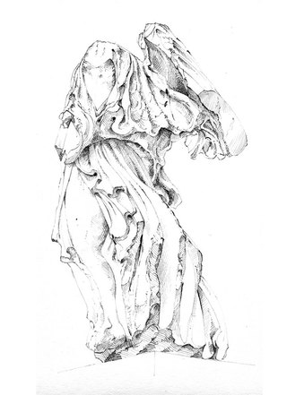 Elgin Goddess Back  Pencil Drawing  approx. 30 x 20 cm  £200
