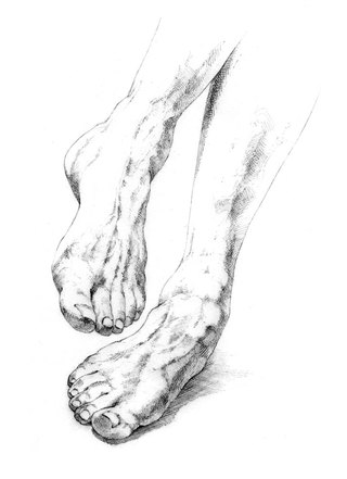 MT Feet (Vertical)  Pencil Drawing  approx. 40 x 30 cm  NFS