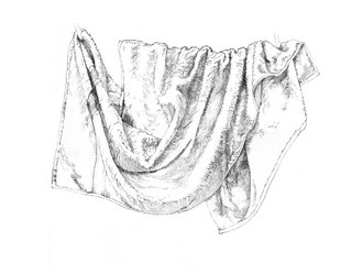 Towel  Pencil Drawing  approx. 40 x 50 cm  SOLD