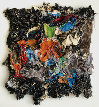 あいつらのうわべ（6回目くらいのリインカーネーション）, mixed media (fake fur, acrylic, thread on canvas), 83 x 74cm, 2019.