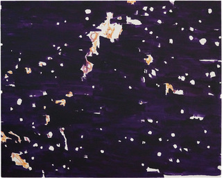 星、または飛蚊症（山際の明かり）,  oil on  canvas, 181.8 x 227.3cm, 2019年.